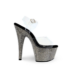 Empress Rhinestones Detail Ankle Strap Ultra High Platform Heels