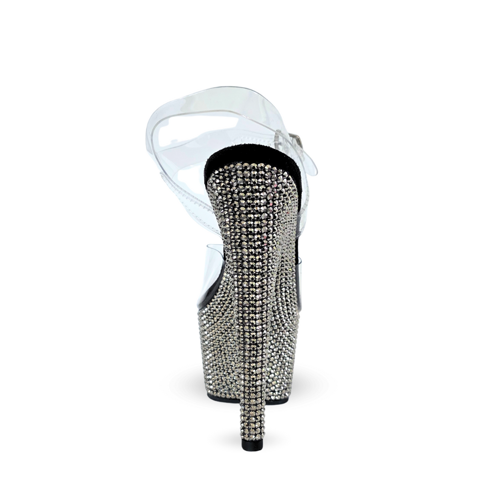 Empress Rhinestones Detail Ankle Strap Ultra High Platform Heels