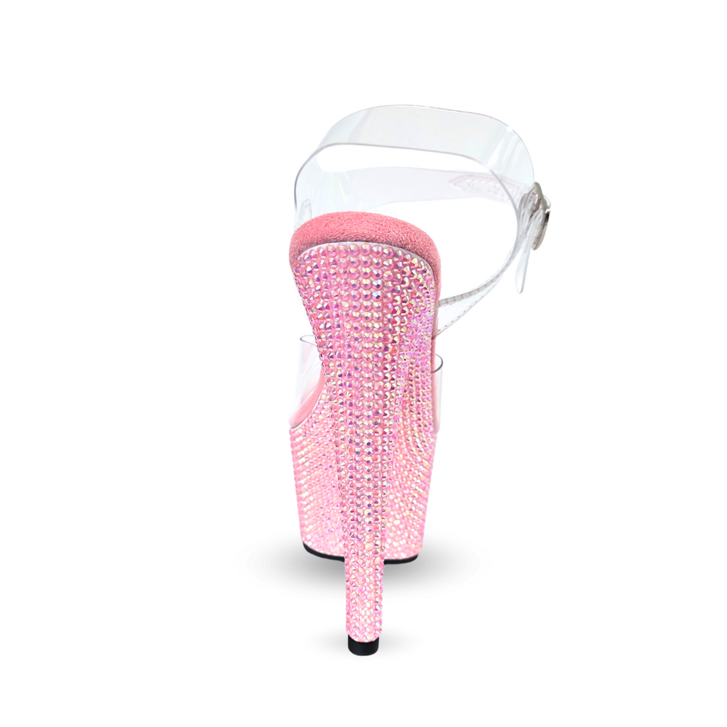 Empress Rhinestones Detail Ankle Strap Ultra High Platform Heels
