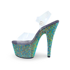 Empress Rhinestones Detail Ankle Strap Ultra High Platform Heels