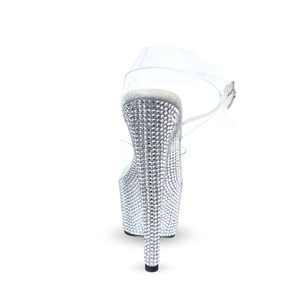 Empress Rhinestones Detail Ankle Strap Ultra High Platform Heels