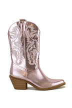 Adelia Embroidery Detail Mid Calf Cowboy Boots