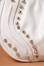 Anya Faux Leather Moto Studded Shoulder Bag
