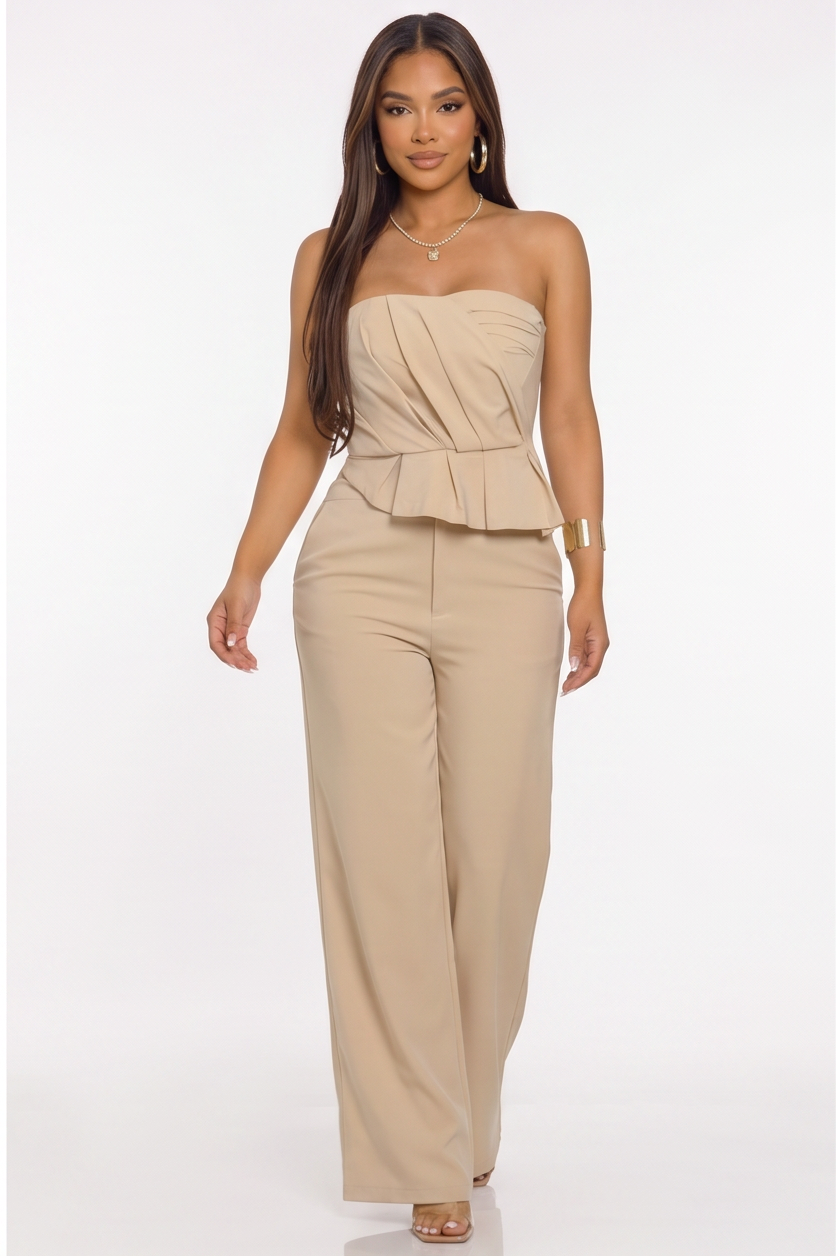 Arabella Ruffled Hem Strapless Two Piece Set