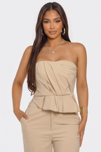 Arabella Ruffled Hem Strapless Two Piece Set