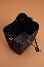 Bijoux Rhinestone Detail Convertible Bucket Bag