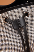 Bijoux Rhinestone Detail Convertible Bucket Bag
