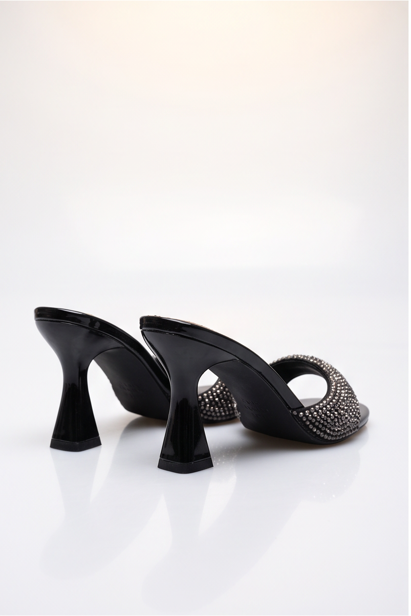 Camille Rhinestone Studded Kitten Heel Mules