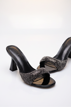 Camille Rhinestone Studded Kitten Heel Mules