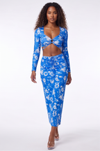 Catalina Floral Print Two Piece Maxi Skirt Set