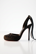 Celeste Rhinestone Detail Satin Ballet High Heels