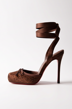 Celeste Rhinestone Detail Satin Ballet High Heels