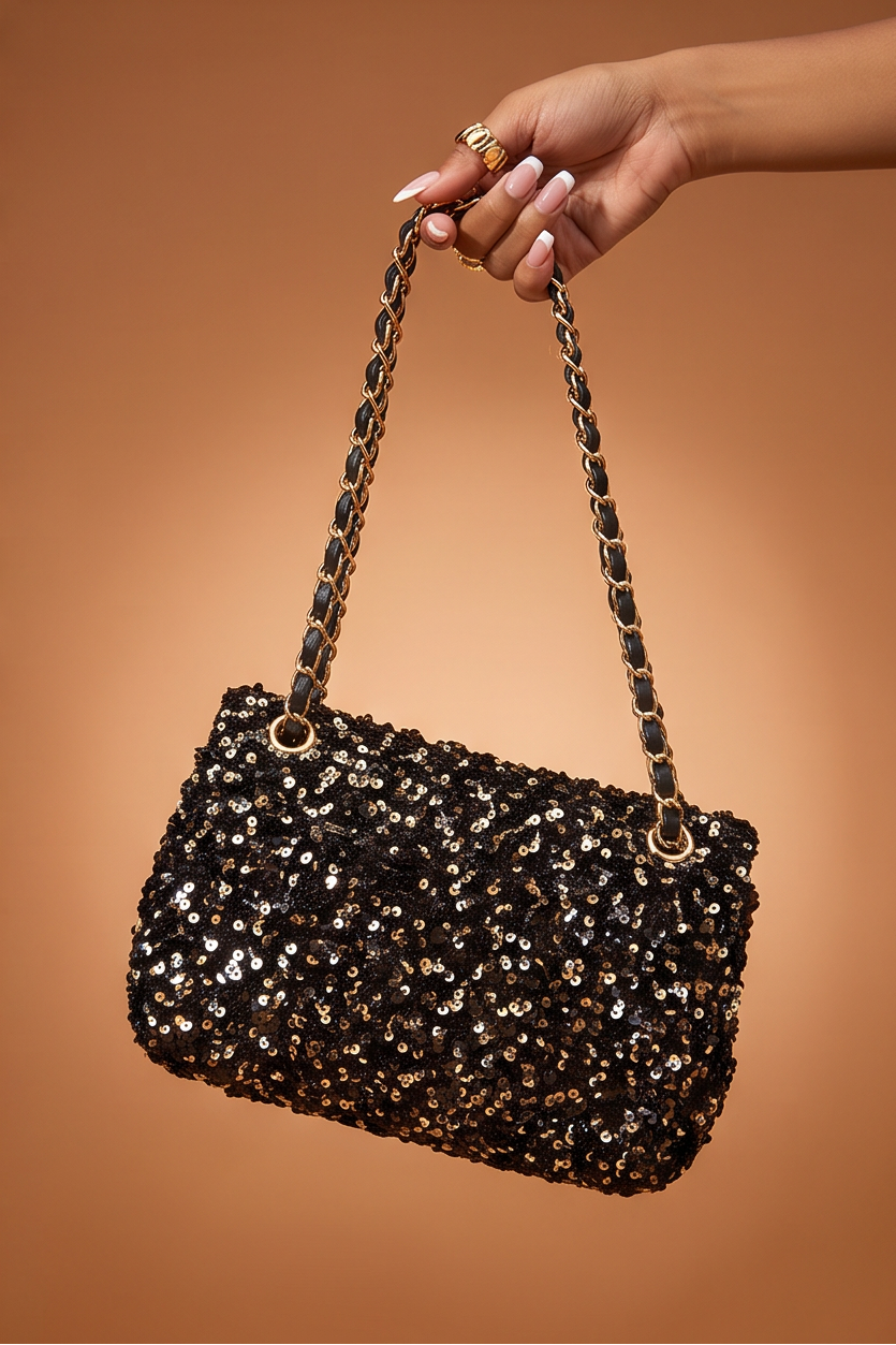 Chloe Sequins Flap Chain Strap Shoulder Bag