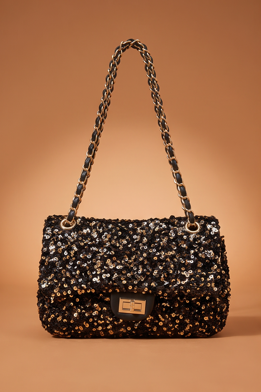 Chloe Sequins Flap Chain Strap Shoulder Bag