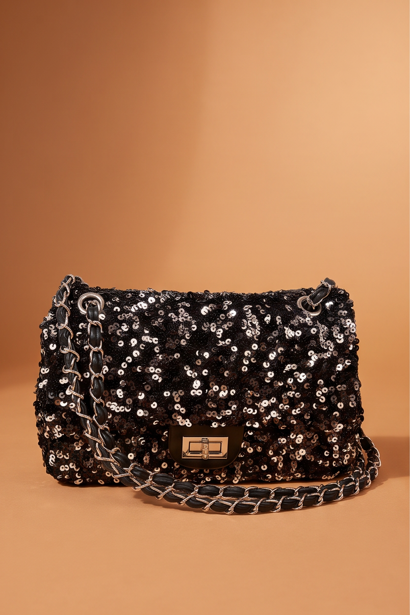 Chloe Sequins Flap Chain Strap Shoulder Bag