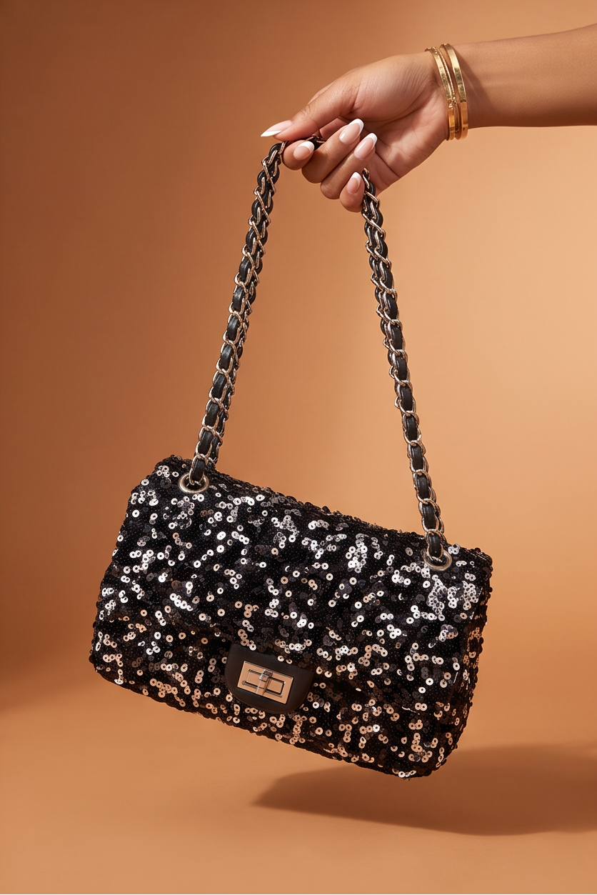 Chloe Sequins Flap Chain Strap Shoulder Bag