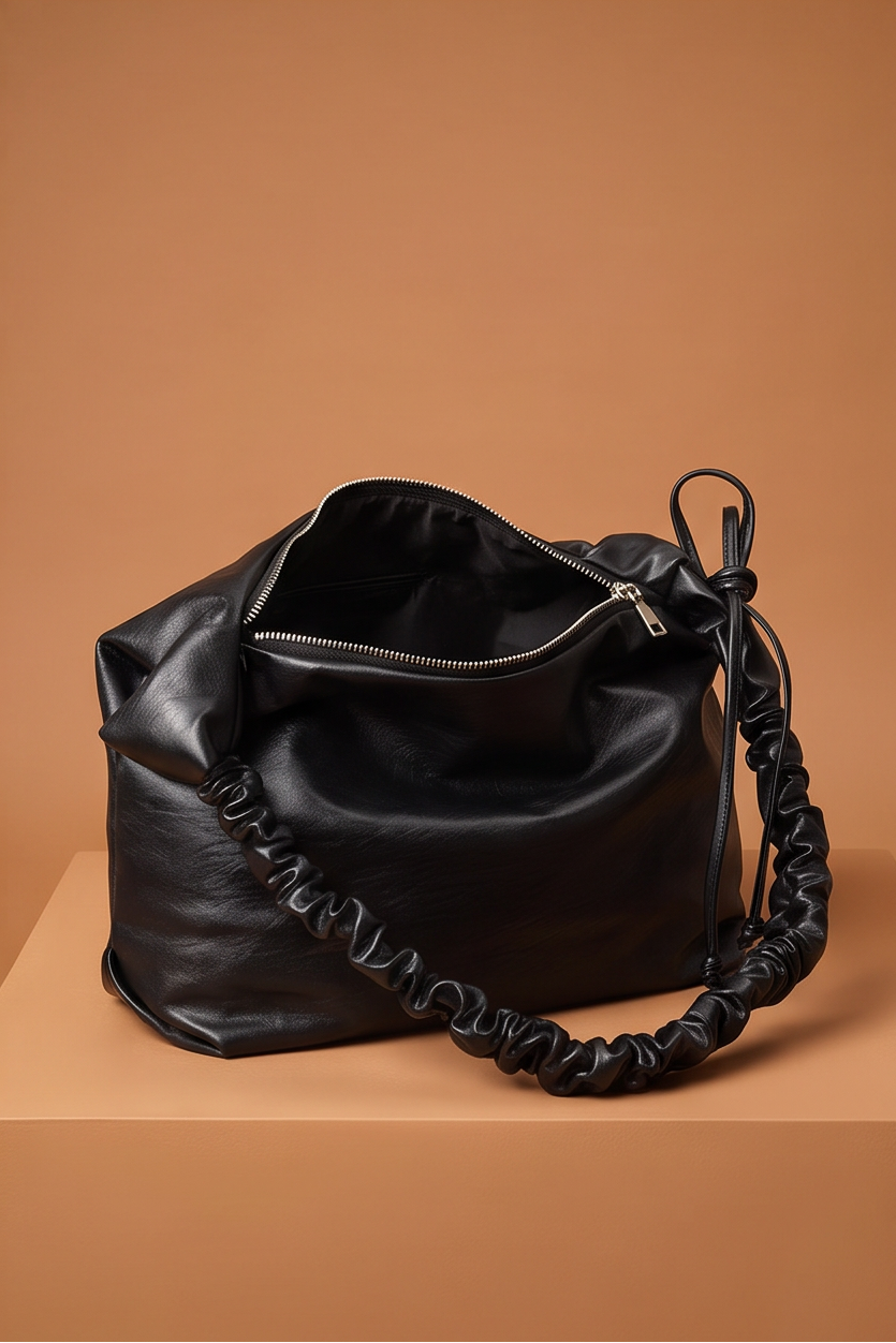 Cleo Ruched Handle Minimalist Hobo Bag