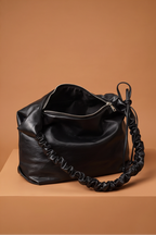 Cleo Ruched Handle Minimalist Hobo Bag