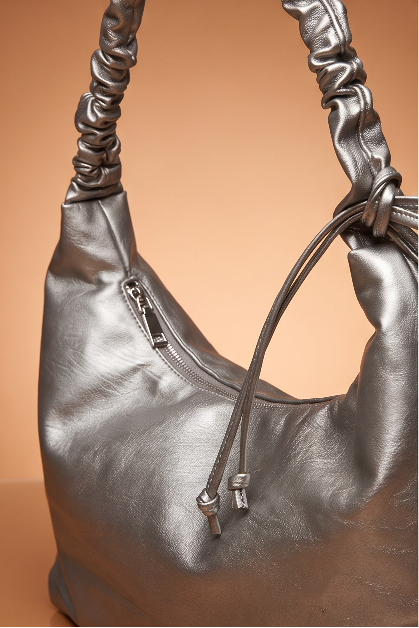 Cleo Ruched Handle Minimalist Hobo Bag