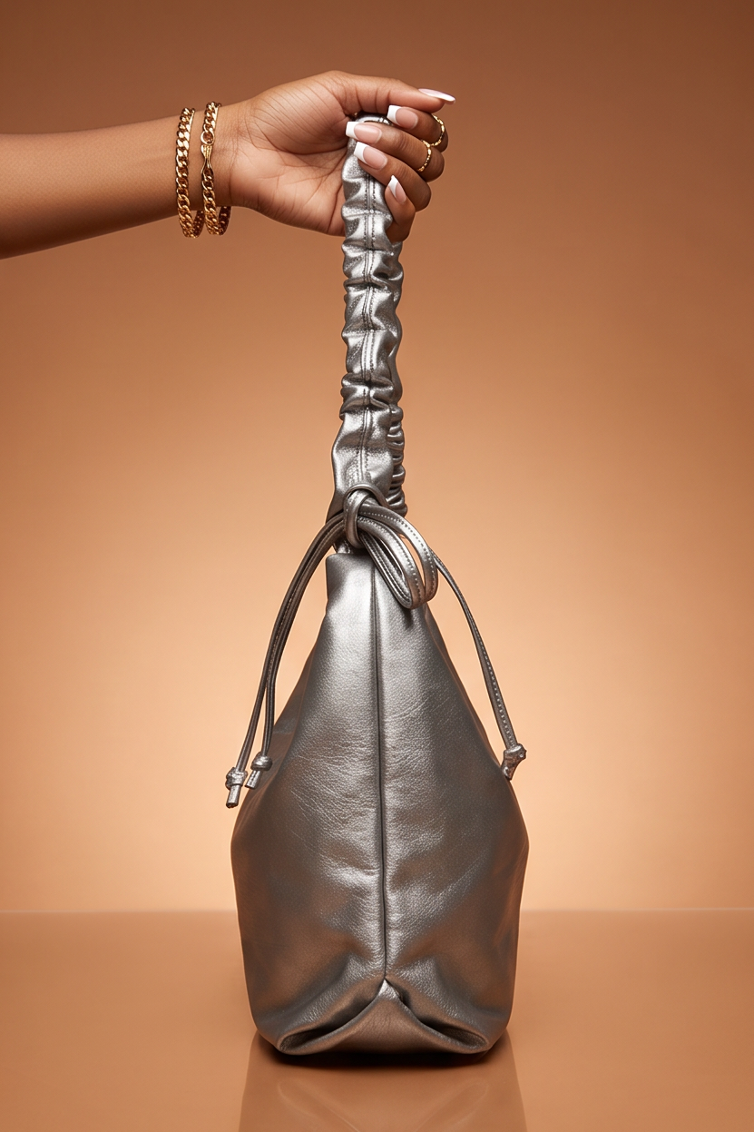 Cleo Ruched Handle Minimalist Hobo Bag