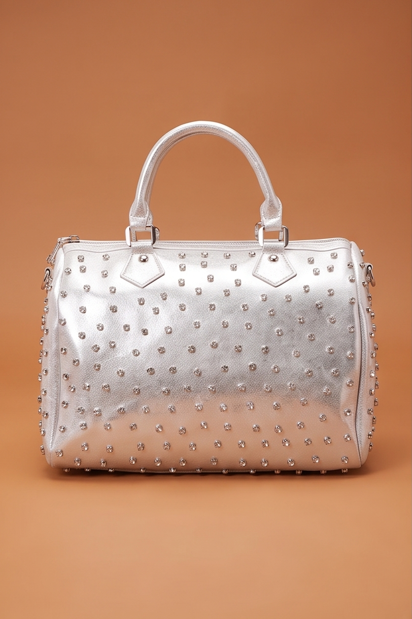 Diana Rhinestones Studded Bowling Handbag
