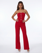 Dorothy Crystal Decor Strapless Two Piece Pant Set