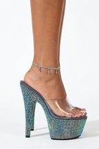 Empress Rhinestones Detail Ultra High Platform Heels