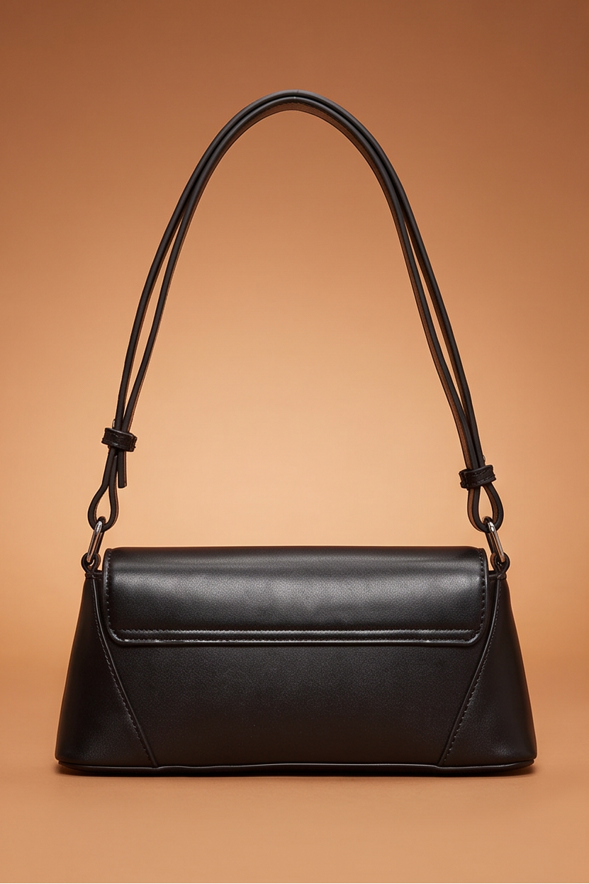 Zuri Faux Leather Metal Buckle Shoulder Bag