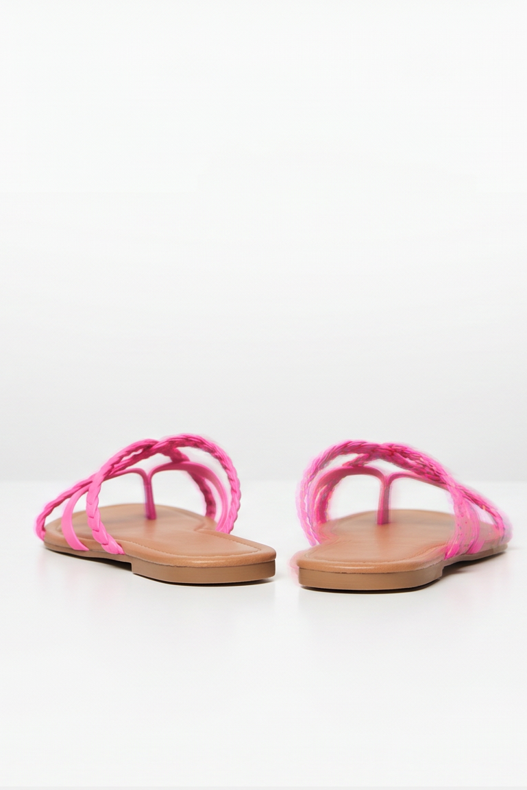 Jamie Criss Cross Braided Straps Flat Sandals