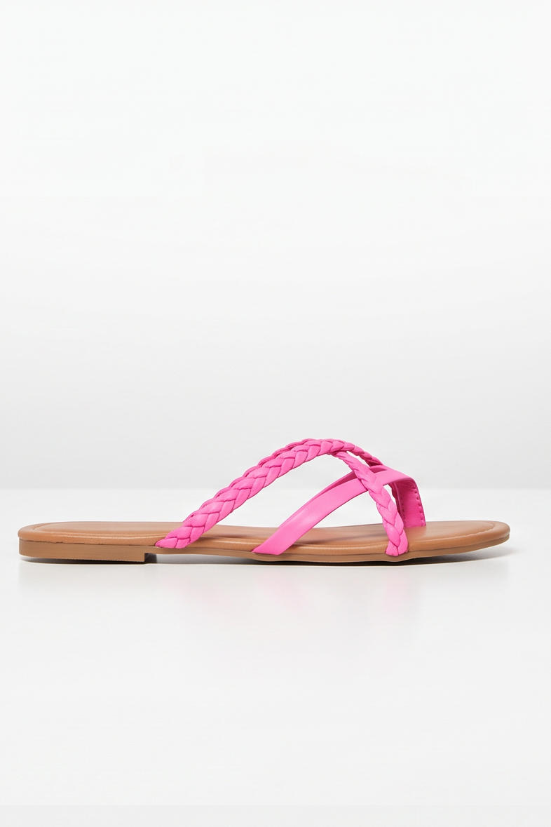 Jamie Criss Cross Braided Straps Flat Sandals