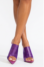 Jasmine Pointed Toe Perspex High Heel Mules