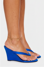 Jovie Suede Thong Platform Wedge High Heel Mules