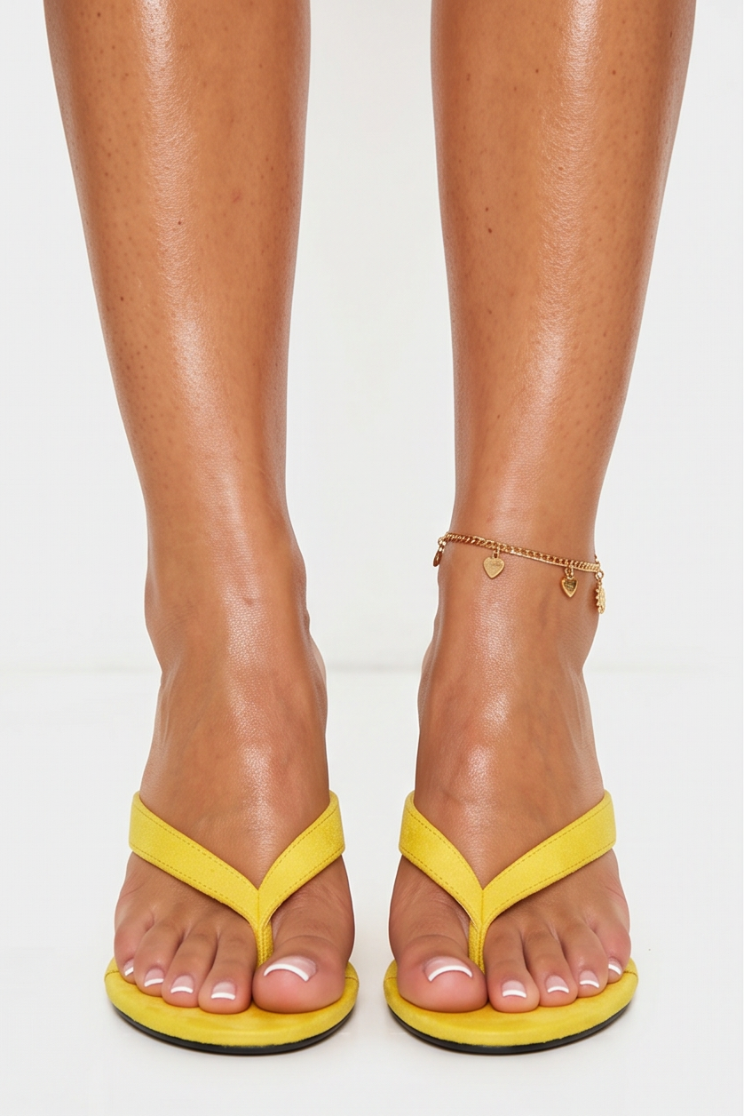 Jovie Suede Thong Platform Wedge High Heel Mules