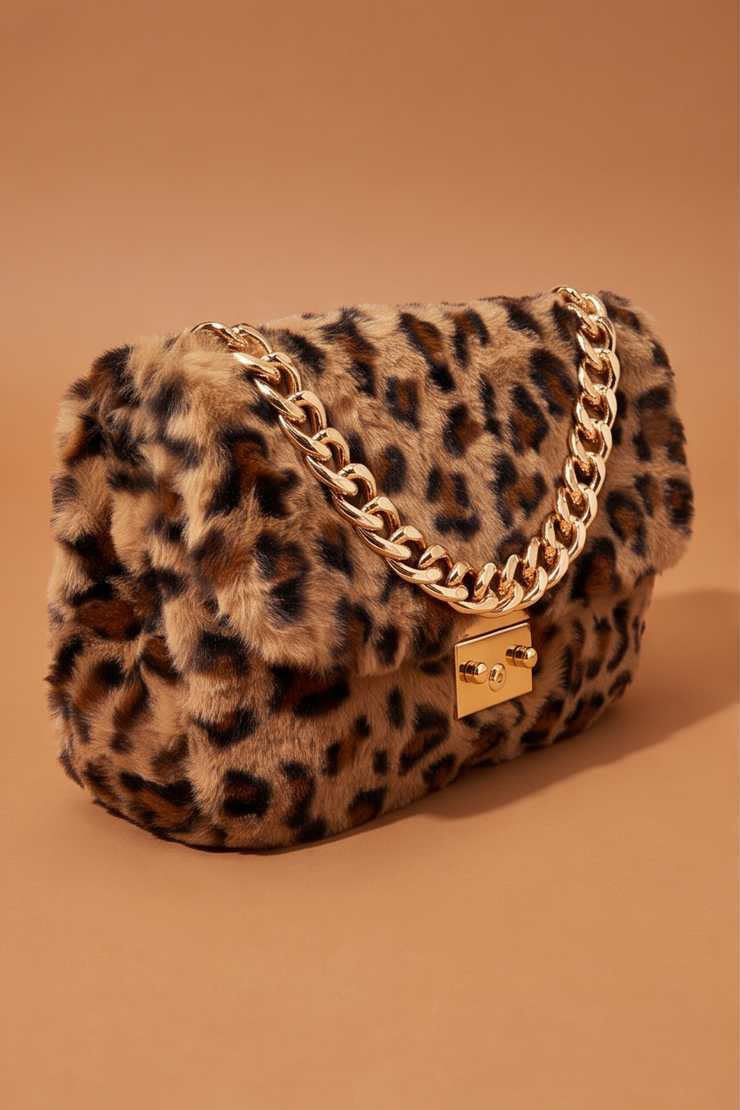 Leona Faux Fur Chain Strap Shoulder Bag