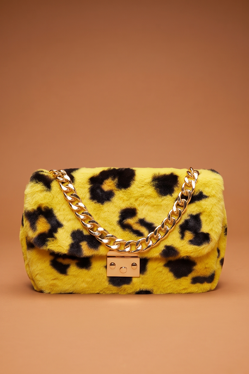 Leona Faux Fur Chain Strap Shoulder Bag