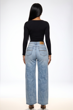 Light Wash High Rise Wide Leg Jeans