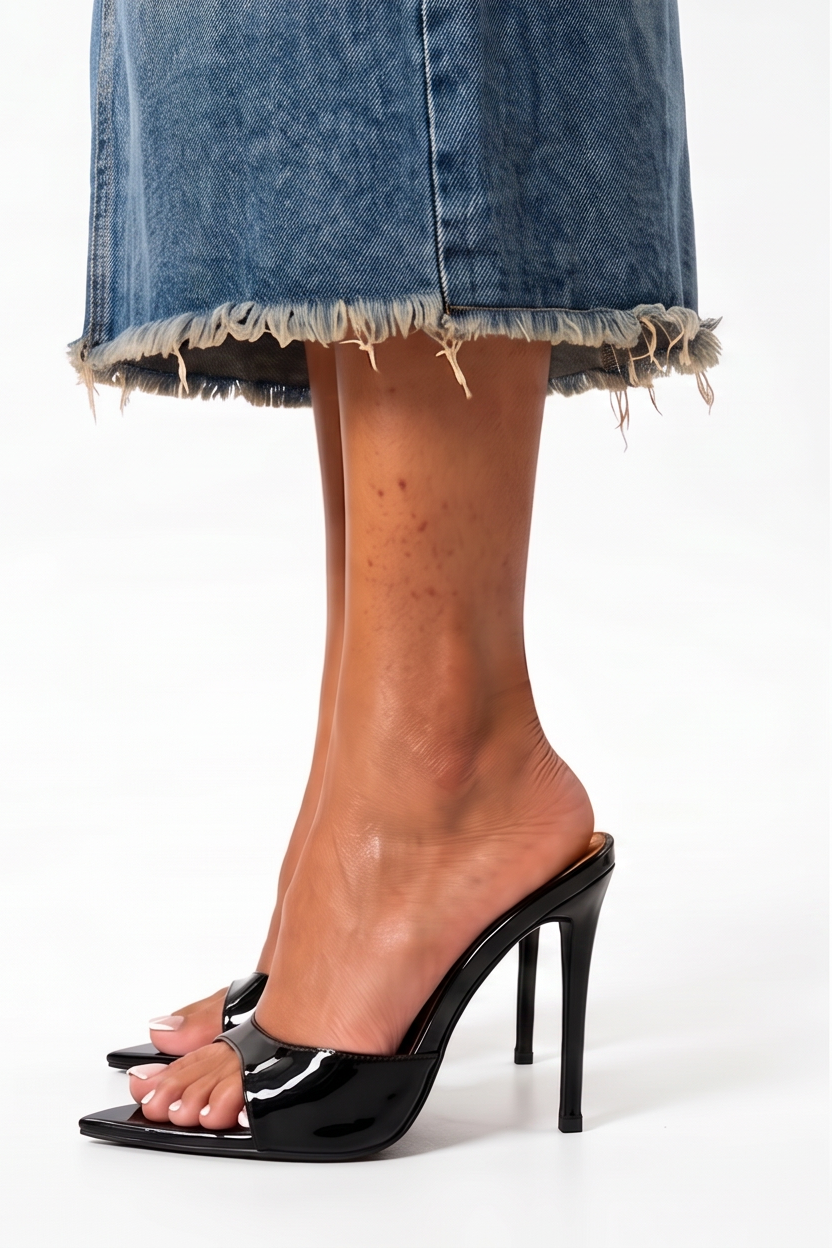 Lucia Pointed Toe Stiletto High Heel Mules