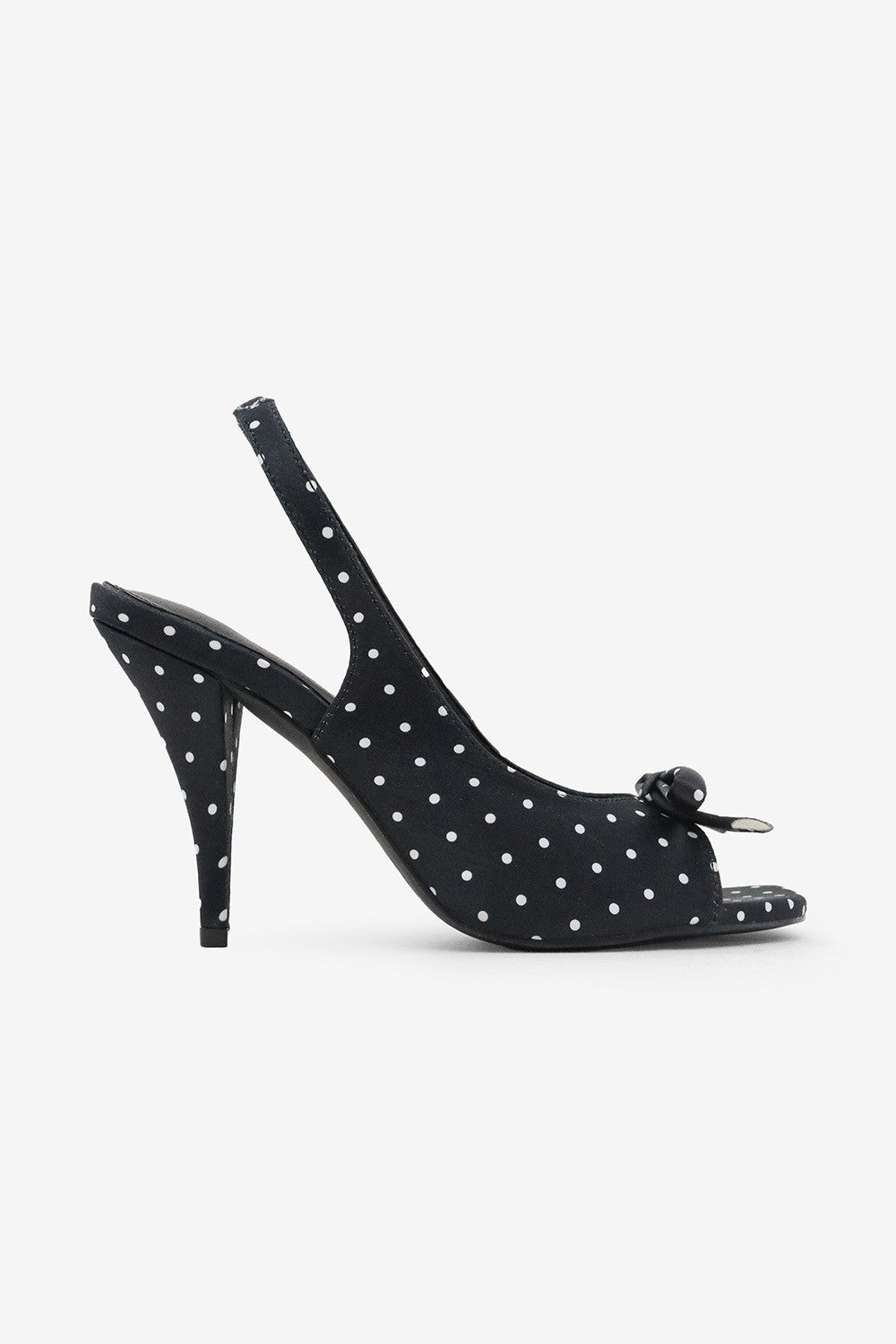 Lilia Bow Detail Square Toe Slingback High Heel Mules