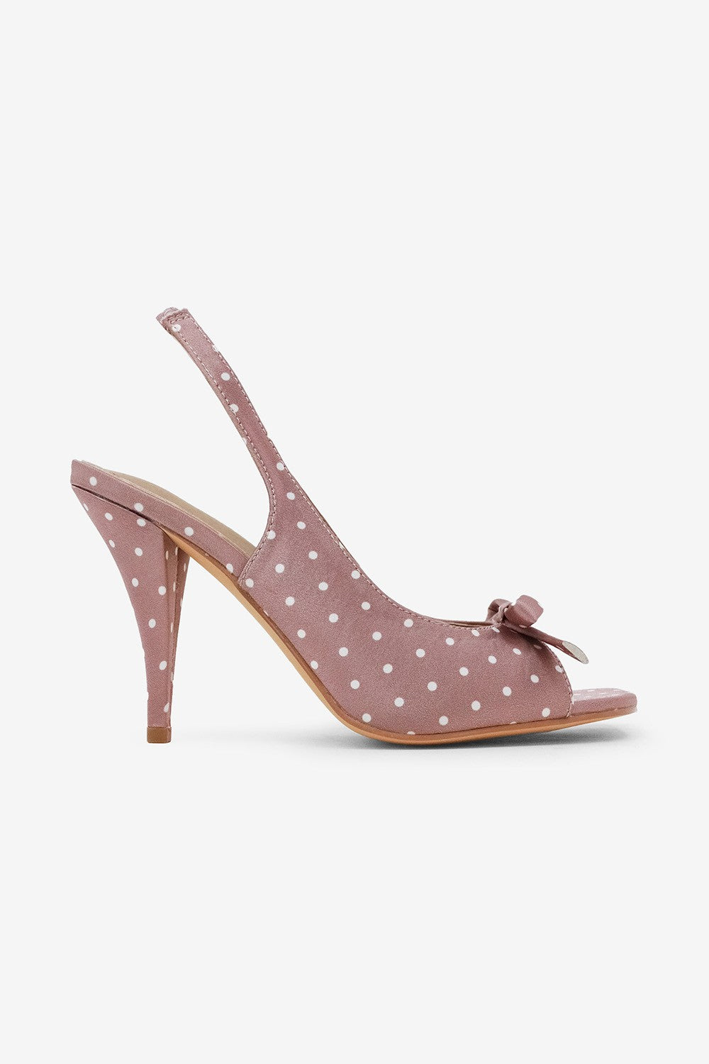 Lilia Bow Detail Square Toe Slingback High Heel Mules