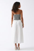 Marbella Striped Flowy Strapless Maxi Dress