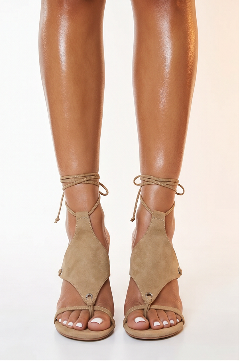 Maris Sculptural Thong High Heel Wedge Sandals
