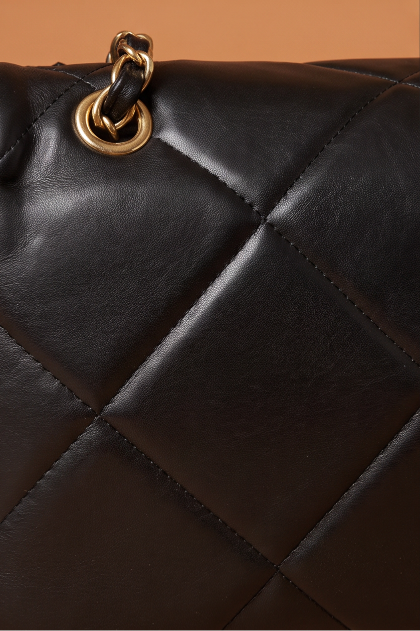 Mila Wide Quilted Chain Strap Shoulder Bag