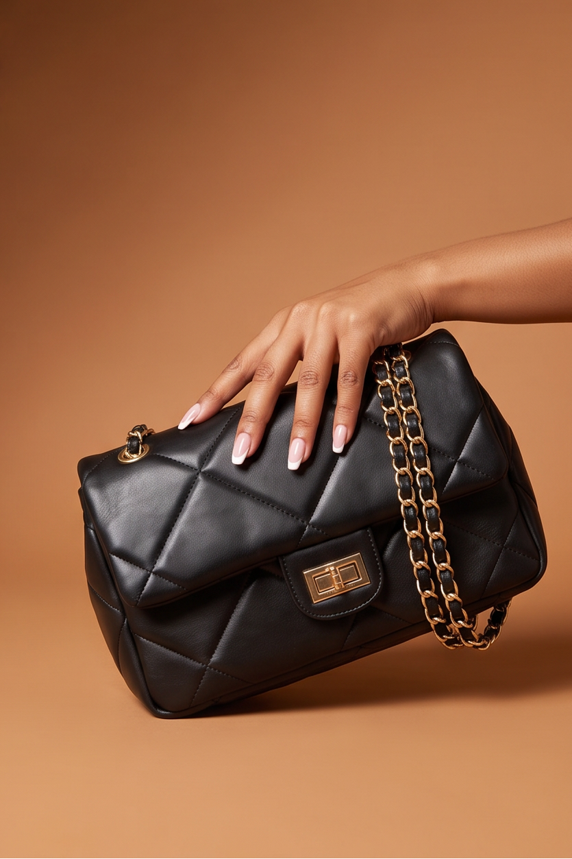 Mila Wide Quilted Chain Strap Shoulder Bag