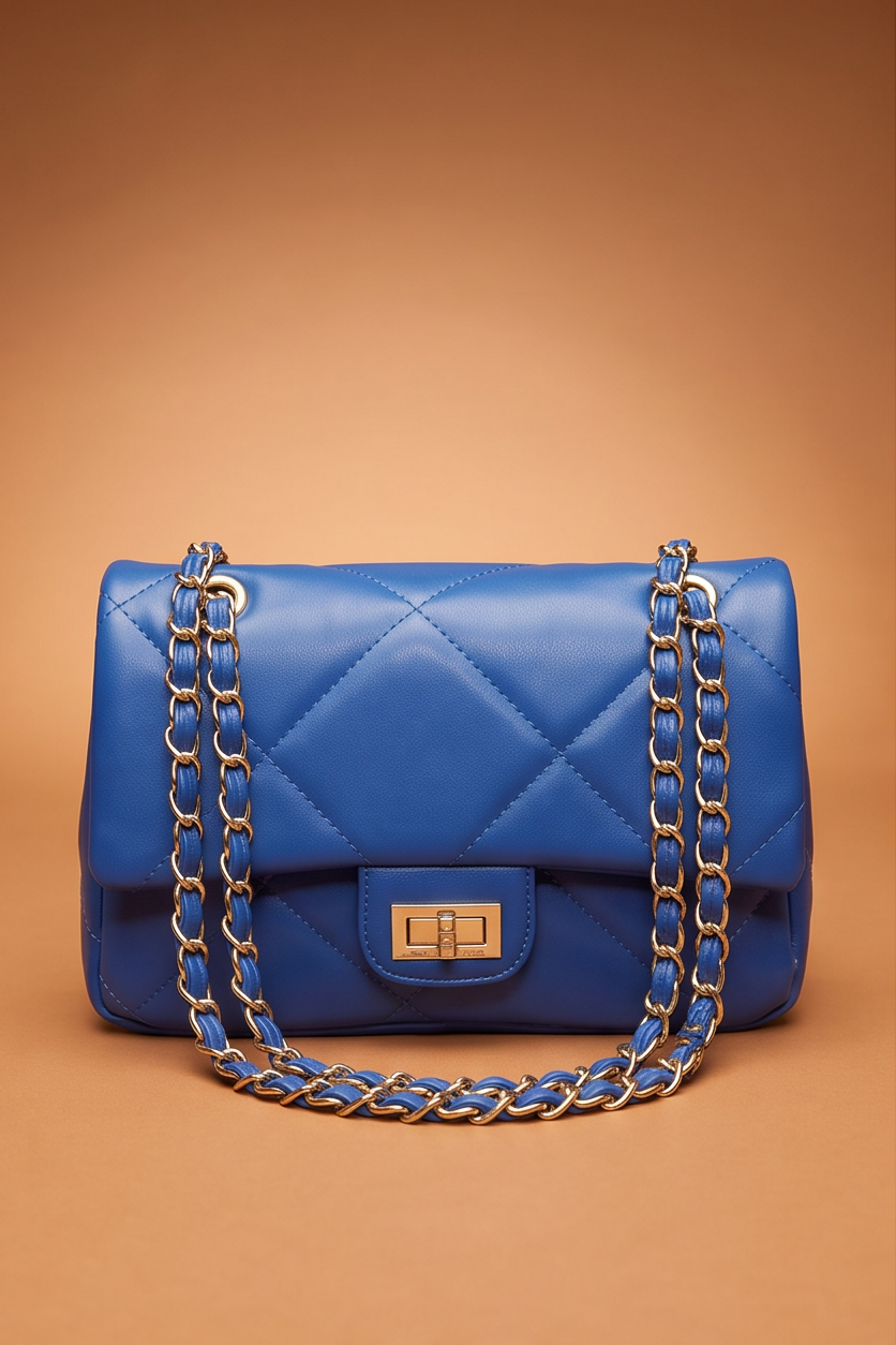 Mila Wide Quilted Chain Strap Shoulder Bag