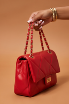 Mila Wide Quilted Chain Strap Shoulder Bag
