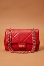 Mila Wide Quilted Chain Strap Shoulder Bag