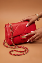 Mila Wide Quilted Chain Strap Shoulder Bag