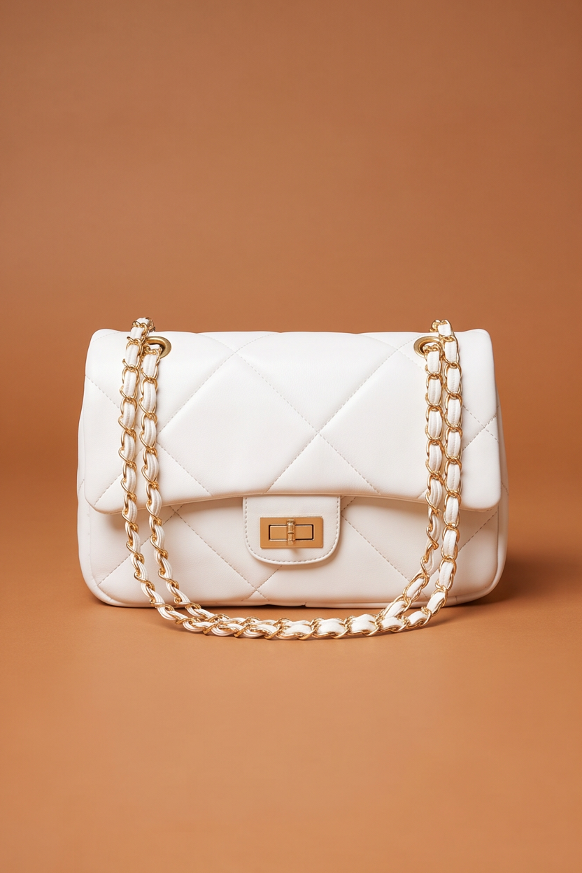 Mila Wide Quilted Chain Strap Shoulder Bag