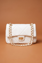 Mila Wide Quilted Chain Strap Shoulder Bag