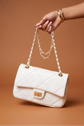 Mila Wide Quilted Chain Strap Shoulder Bag